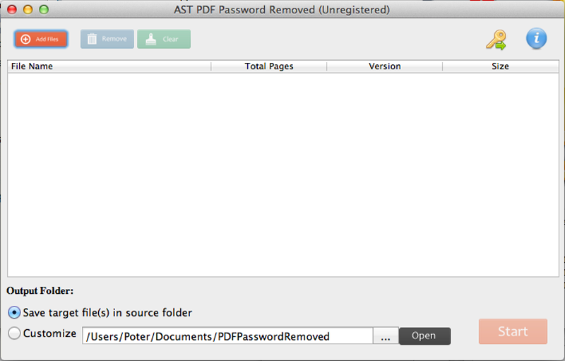 AST PDF Password Remover for Mac Screenshot